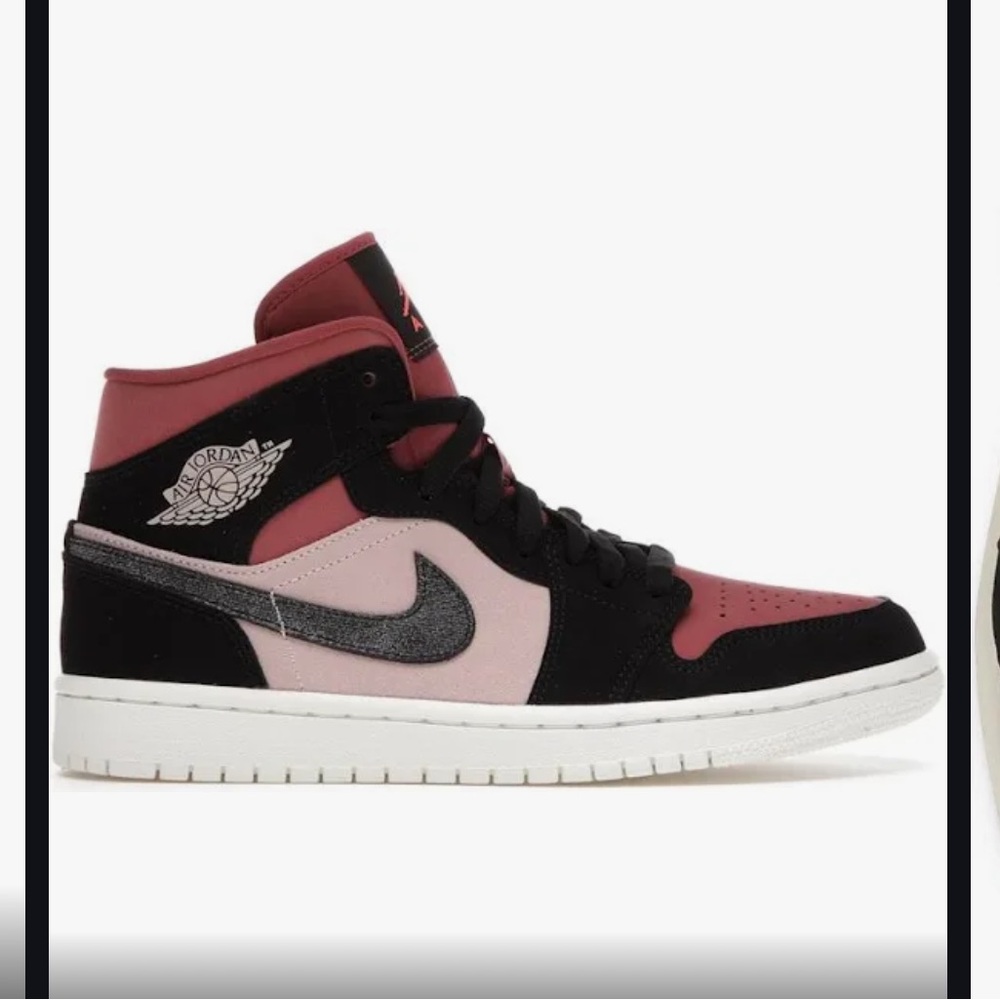 Nike Air Jordan 1 Mid Women’s Black Dark Red Pink